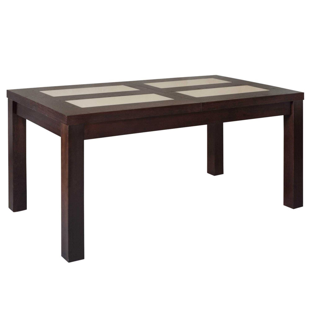 STÓŁ PROSTOKĄTNY Z SZYBAMI S21 WSTAWKI LACOBEL W BLACIE