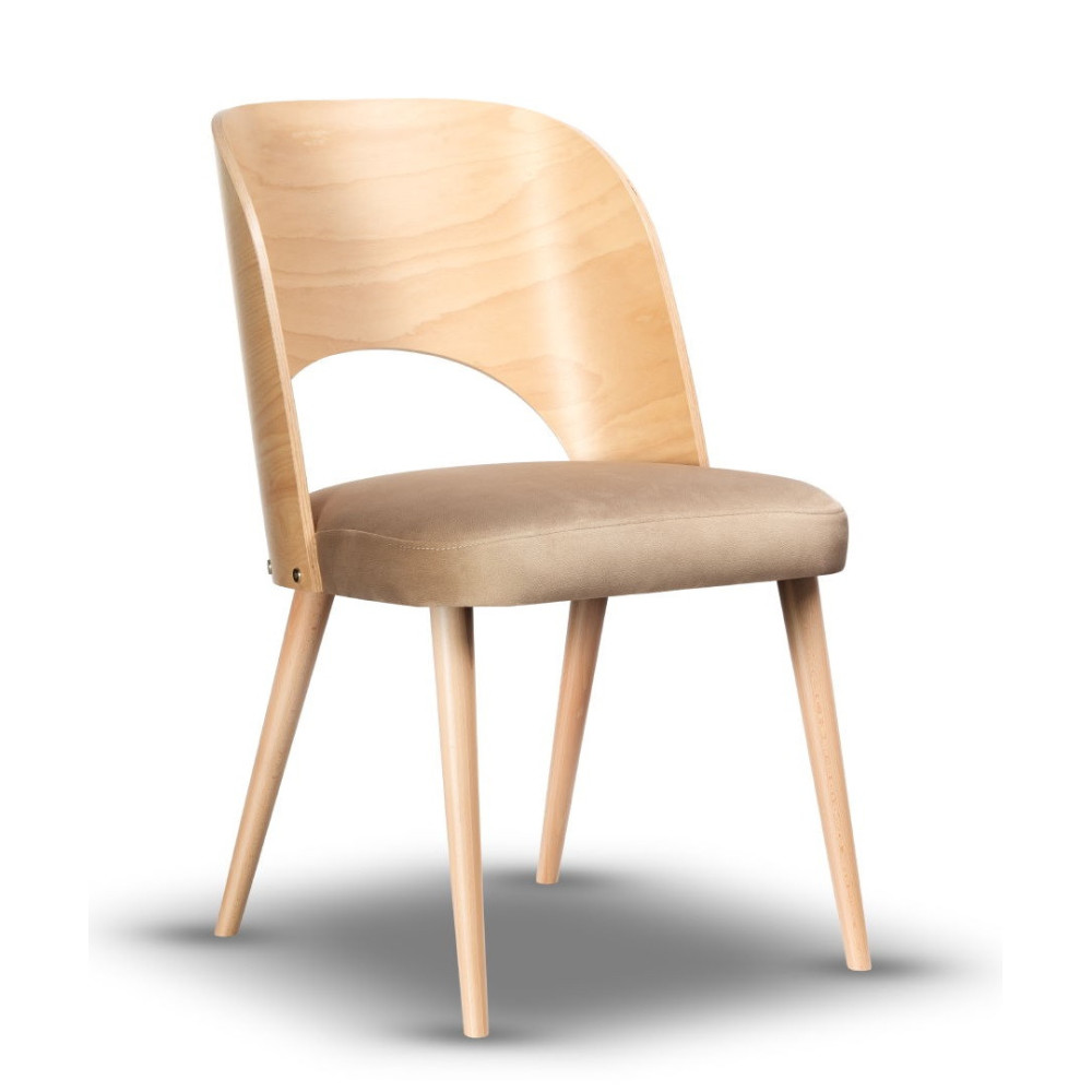 DREWNIANE KRZESŁO Z DZIURĄ K165 TAPICEROWANE SIEDZISKO