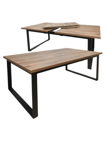LOFTOWY STÓŁ JESIONOWY S71 DREWNO I METALOWE NOGI
