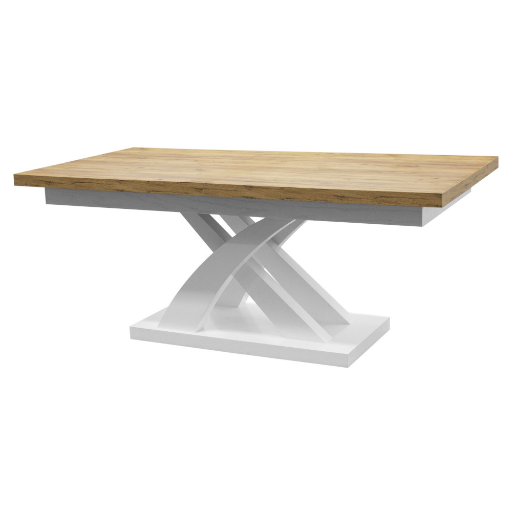 NOWOCZESNY STÓŁ X DREWNIANY S29 BIAŁE PODWÓJNE NOGI